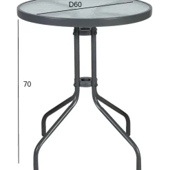 Pöytä Home4You BISTRO Ø60xK70 cm, harmaa