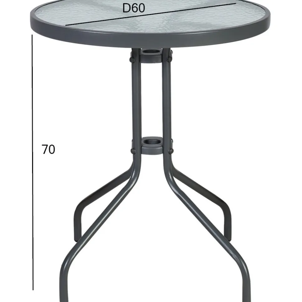 Pöytä Home4You BISTRO Ø60xK70 cm, harmaa
