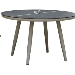 Pöytä Home4You SILVA Ø120xK75 cm, harmahtava, beige