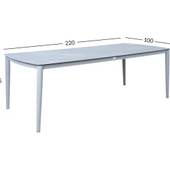 Pöytä Home4You SILVA 220x100xK75 cm, harmahtava, beige