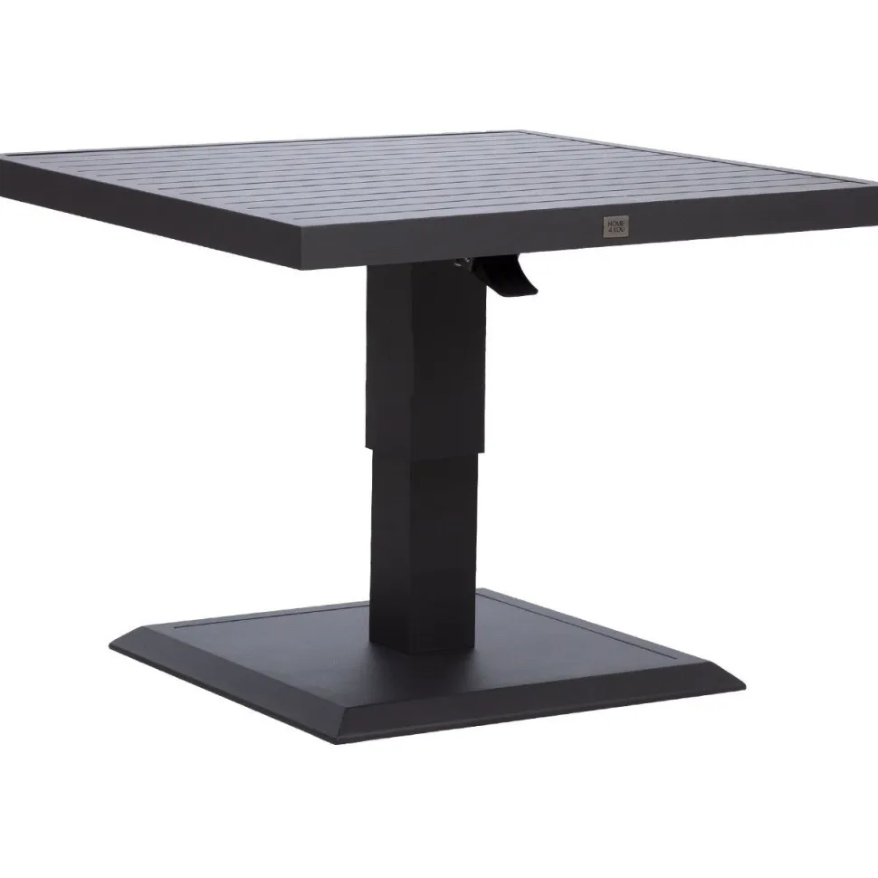 Pöytä Home4You TOMSON 85x85xK52-75 cm, tummanharmaa
