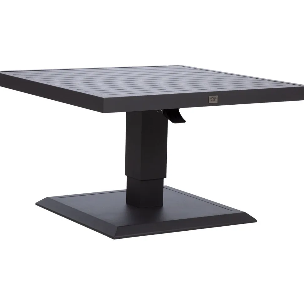 Pöytä Home4You TOMSON 85x85xK52-75 cm, tummanharmaa
