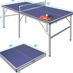 Pöytätennispöytä salkkumalli Nordic Games, 1800x760x920 mm sininen