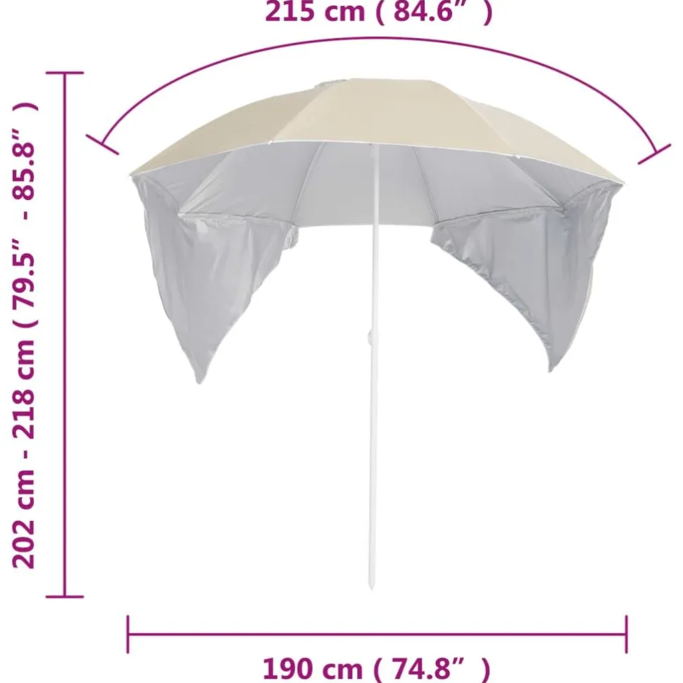 Rantavarjo sivuseinillä 215 cm antrasiitti