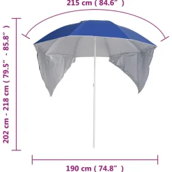 Rantavarjo sivuseinillä 215 cm antrasiitti