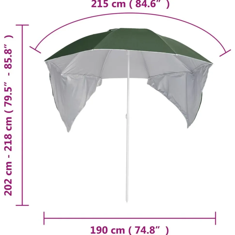 Rantavarjo sivuseinillä 215 cm antrasiitti