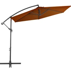 Riippuva aurinkovarjo 2 alumiinipylväällä 300 cm terrakotta