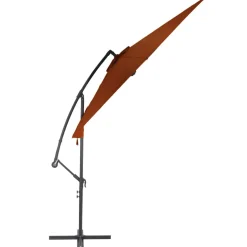 Riippuva aurinkovarjo 2 alumiinipylväällä 300 cm terrakotta