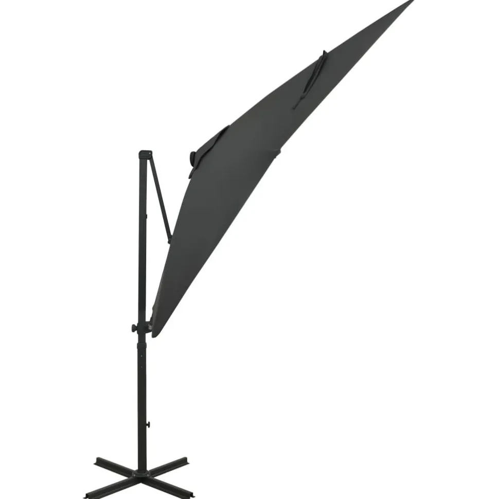 Riippuva aurinkovarjo tangolla ja LED-valoilla 250cm terrakotta