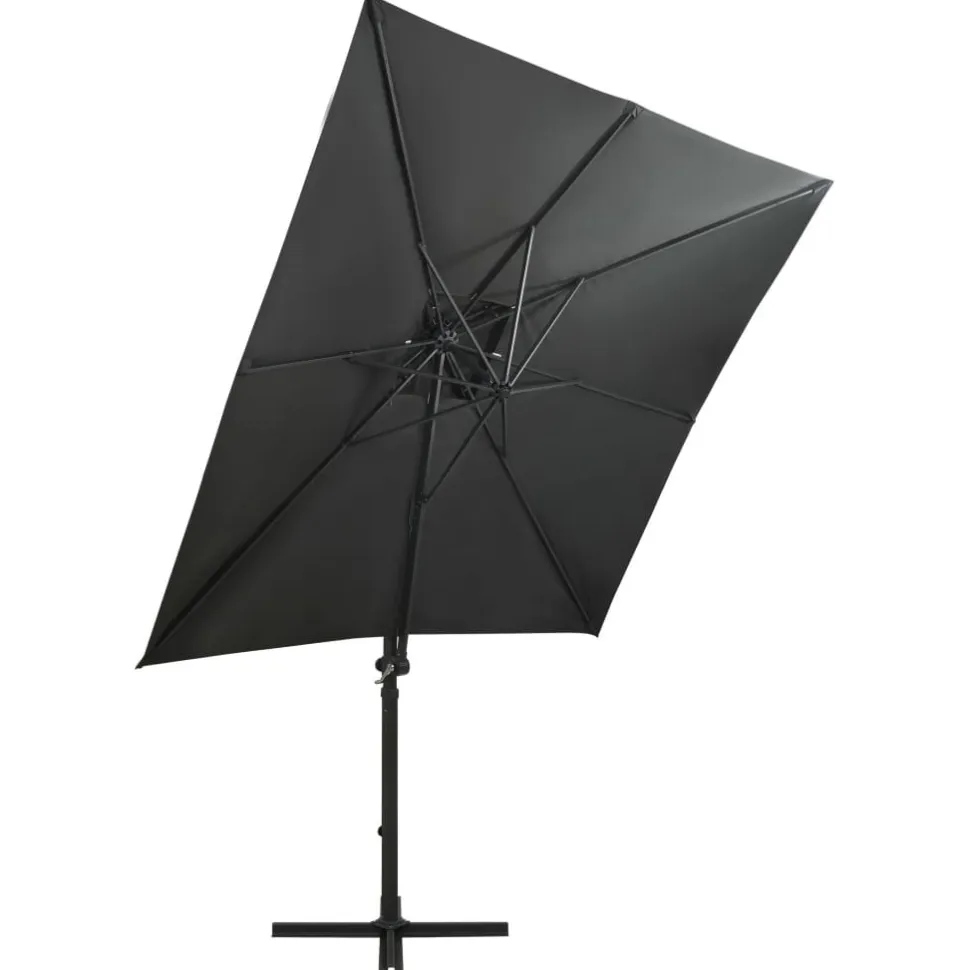 Riippuva aurinkovarjo tangolla ja LED-valoilla 250cm terrakotta