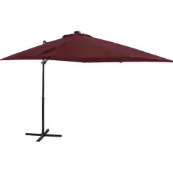Riippuva aurinkovarjo tangolla ja LED-valoilla 250cm terrakotta