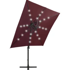 Riippuva aurinkovarjo tangolla ja LED-valoilla 250cm terrakotta