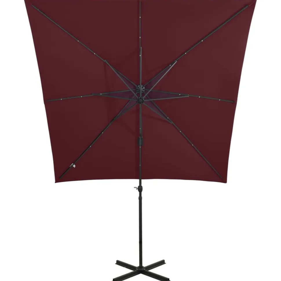 Riippuva aurinkovarjo tangolla ja LED-valoilla 250cm terrakotta