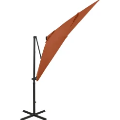 Riippuva aurinkovarjo tangolla ja LED-valoilla 250cm terrakotta