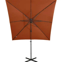 Riippuva aurinkovarjo tangolla ja LED-valoilla 250cm terrakotta
