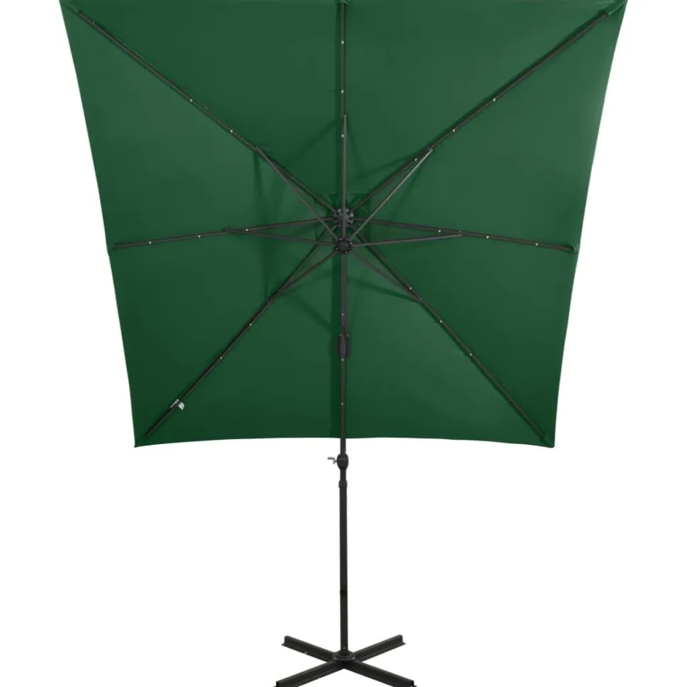 Riippuva aurinkovarjo tangolla ja LED-valoilla 250cm terrakotta