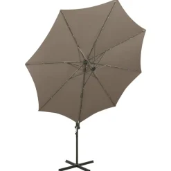 Riippuva aurinkovarjo 3 tangolla ja LED-valoilla 300 cm vihreä