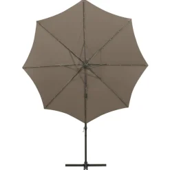 Riippuva aurinkovarjo 3 tangolla ja LED-valoilla 300 cm vihreä