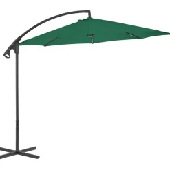 Riippuva aurinkovarjo teräspylväällä 300 cm vihreä