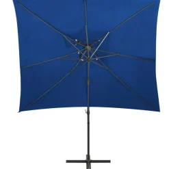 Riippuva aurinkovarjo 2 tuplakatolla 250x250 cm taivaansininen