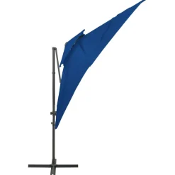 Riippuva aurinkovarjo 2 tuplakatolla 250x250 cm taivaansininen