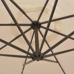 Roikkuva päivänvarjo led-valoilla 300cm metallitanko hiekka