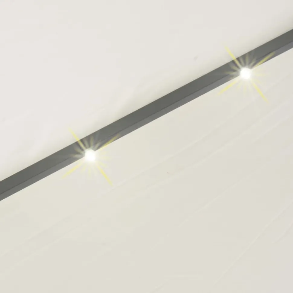 Roikkuva päivänvarjo led-valoilla 300cm metallitanko hiekka