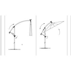 Roikkuva päivänvarjo led-valoilla 300cm metallitanko hiekka