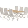 Ruokailuryhmä ulos Venture Home, beige Break-pöytä 205x90cm + 6 beigeä Break-tuolia