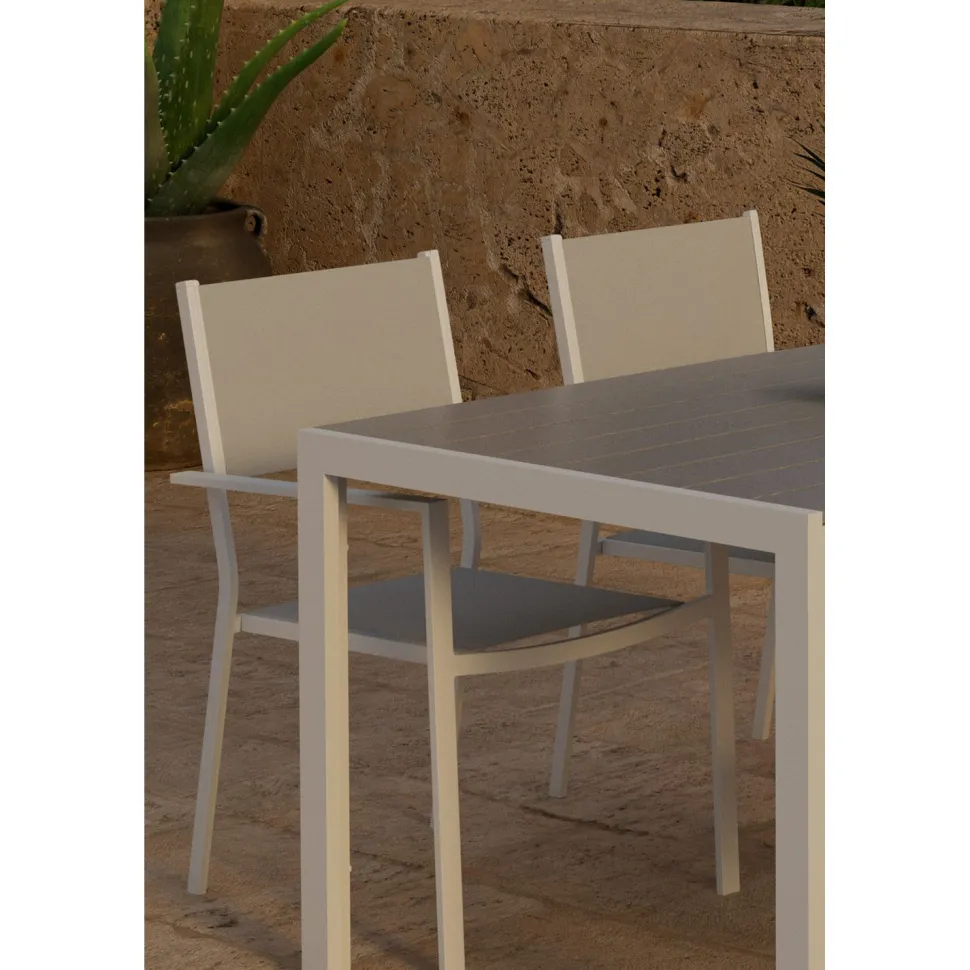 Ruokailuryhmä ulos Venture Home, harmaa Break-pöytä 150x90cm + 4 harmaata Copacabana-tuolia