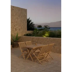 Ruokailuryhmä ulos Venture Home, Kenya-pöytä 120x70cm + 4 Kenya-tuolia, nature