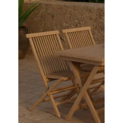 Ruokailuryhmä ulos Venture Home, Kenya-pöytä 120x70cm + 4 Kenya-tuolia, nature