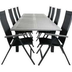 Ruokailuryhmä Venture Home, 224x100cm Albany-pöytä + 8 Albany- tuolia