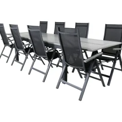 Ruokailuryhmä Venture Home, 224x100cm Albany-pöytä + 8 Albany- tuolia