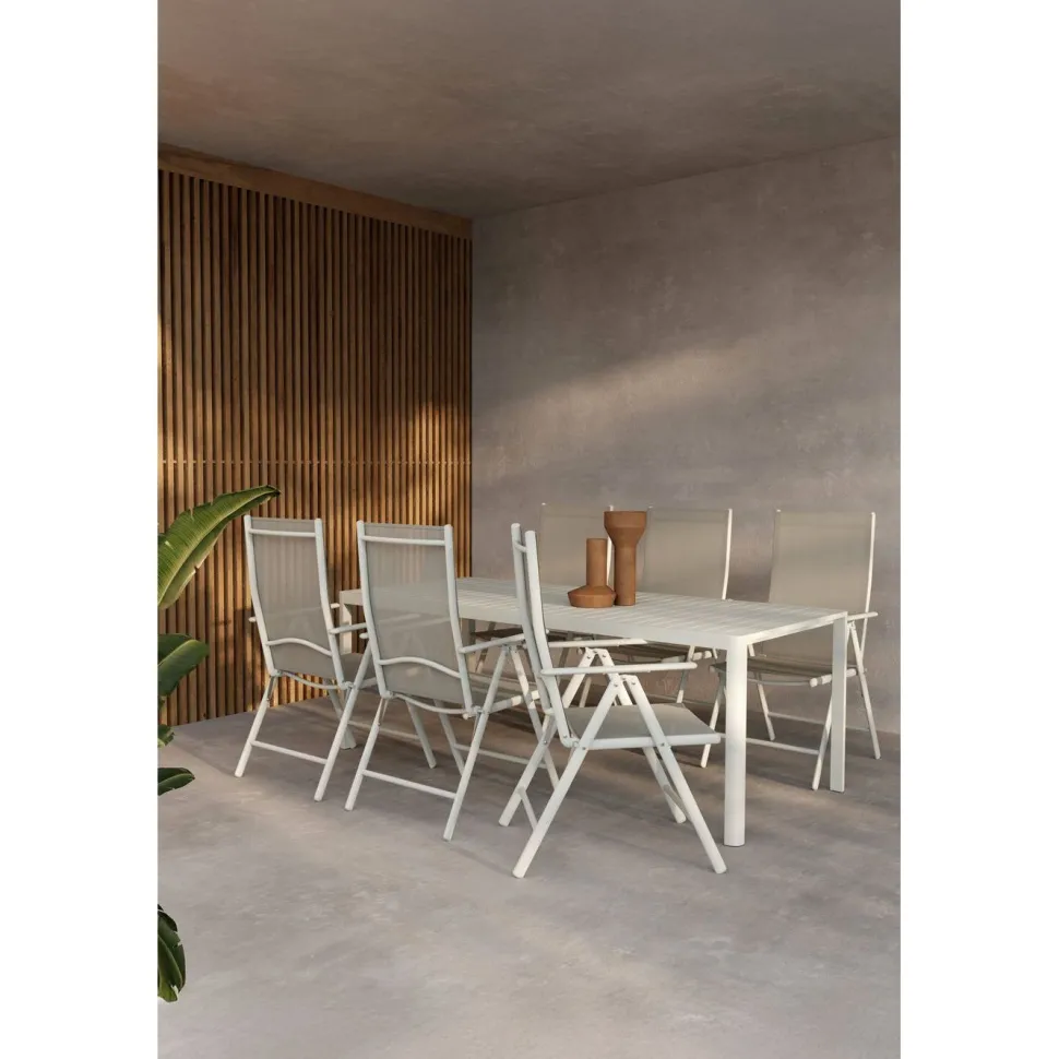 Ruokailuryhmä Venture Home, 200x90cm beige Giardini-pöytä + 4 beigeä Break-tuolia