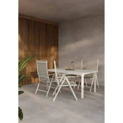 Ruokailuryhmä Venture Home, 150x85cm beige Giardini-pöytä + 4 beigeä Break-tuolia