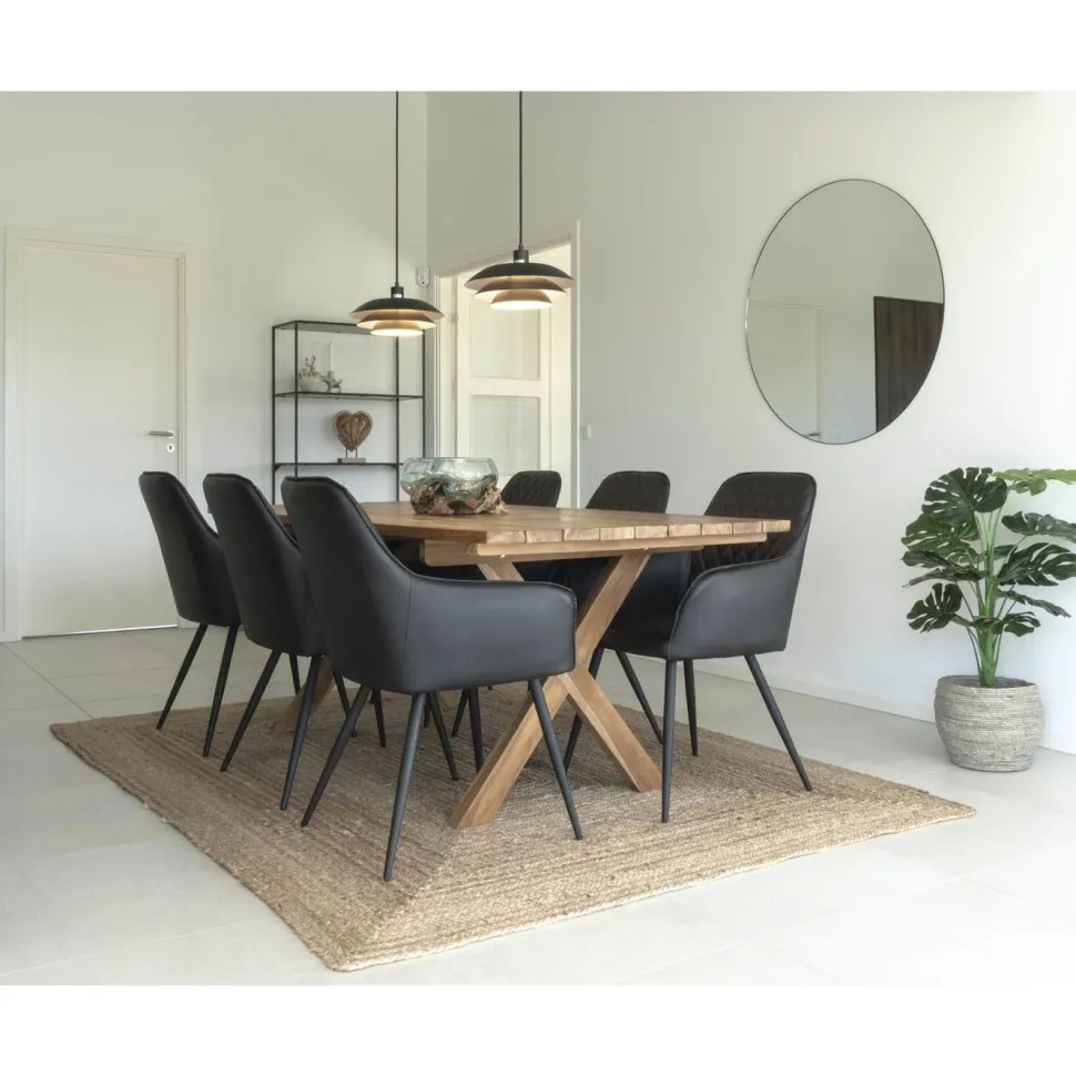 Ruokapöytä House Nordic Murcia, 200x90cm, kierrätetty tiikki, ruskea