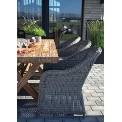 Ruokapöytä House Nordic Murcia, 200x90cm, kierrätetty tiikki, ruskea