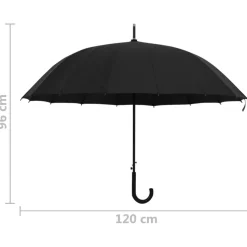 Sateenvarjo automaattinen musta 120 cm