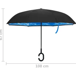 Sateenvarjo C-kahva musta 108 cm