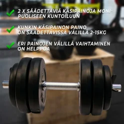 Säädettävä käsipainosetti Fit'n Shape 2 x 2-15 kg