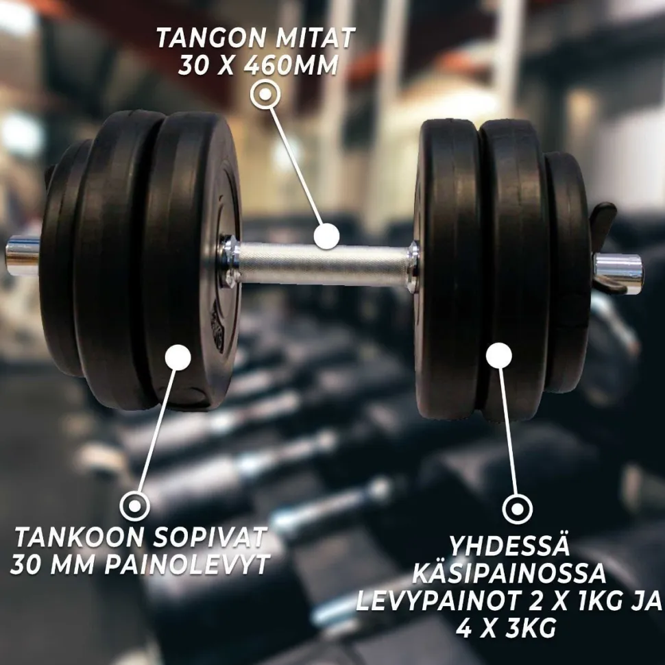 Säädettävä käsipainosetti Fit'n Shape 2 x 2-15 kg