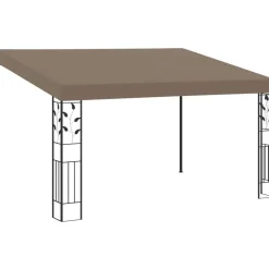Seinään kiinnitettävä huvimaja 4x3x2,5 m harmaanruskea