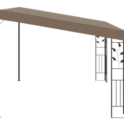 Seinään kiinnitettävä huvimaja 4x3x2,5 m harmaanruskea