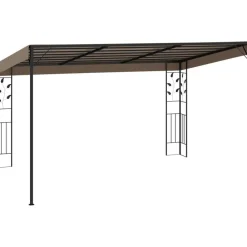 Seinään kiinnitettävä huvimaja 4x3x2,5 m harmaanruskea