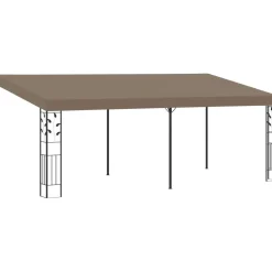 Seinään kiinnitettävä huvimaja 6x3x2,5 m harmaanruskea