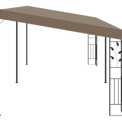 Seinään kiinnitettävä huvimaja 6x3x2,5 m harmaanruskea