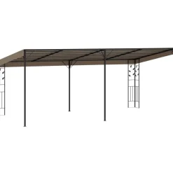 Seinään kiinnitettävä huvimaja 6x3x2,5 m harmaanruskea