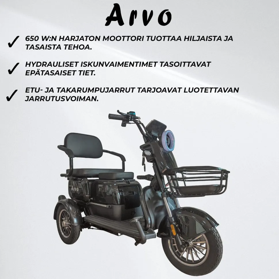Senioriskootteri Arvo P250, eri värejä
