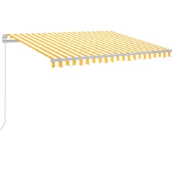 Sisäänkelattava markiisi 2 LEDillä 300x250cm sininen/valkoinen